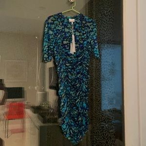 GANNI printed mesh dress